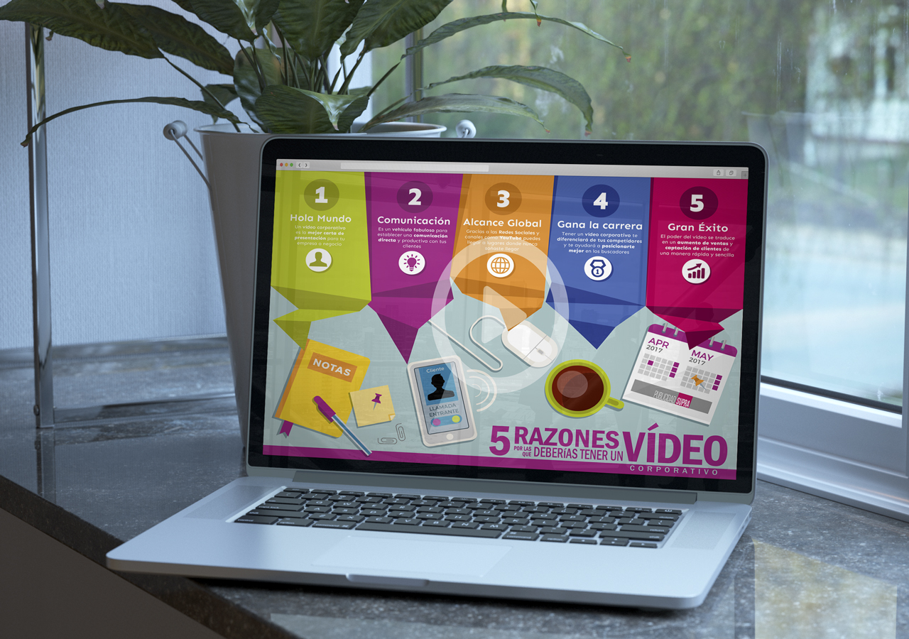 Mock up de ordenador con un diseño web creado y el producción por publicidad supra